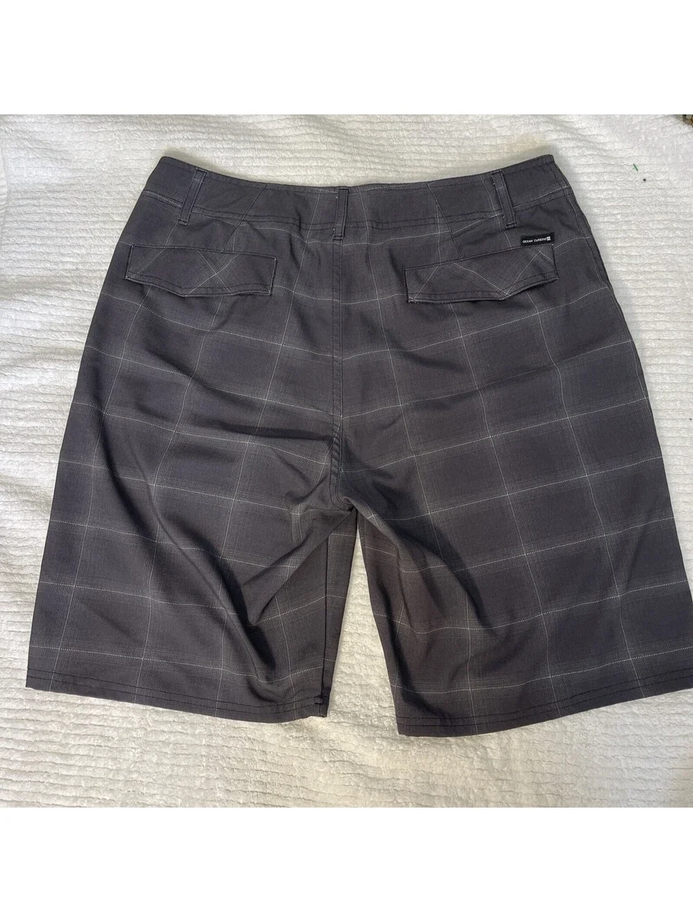 Ocean Current Men’s Charcoal Plaid Active Shorts Swim Shorts 32